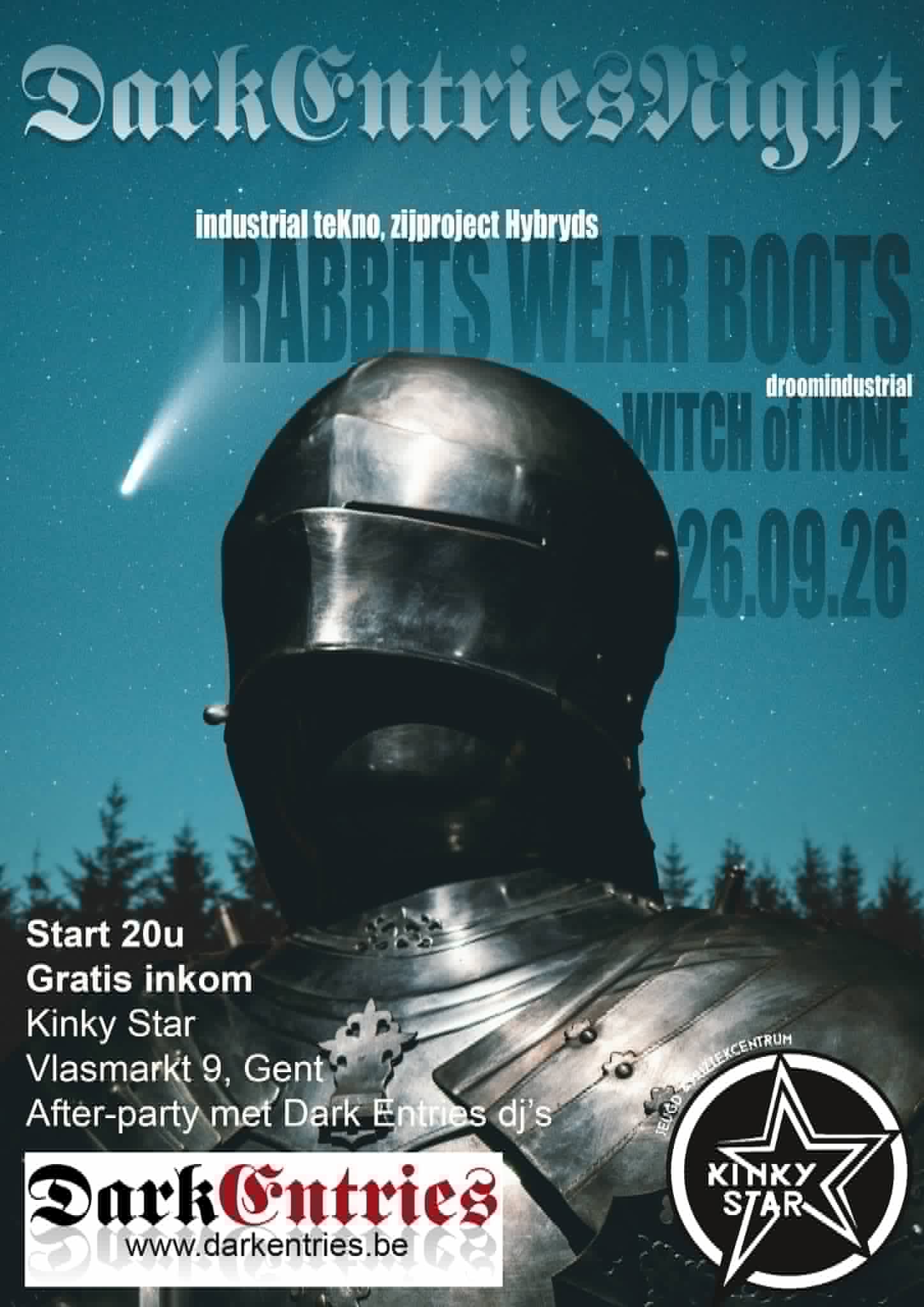 Dark Entries Night: Rabbits Wear Boots (BE) + Witch of None (BE) poster