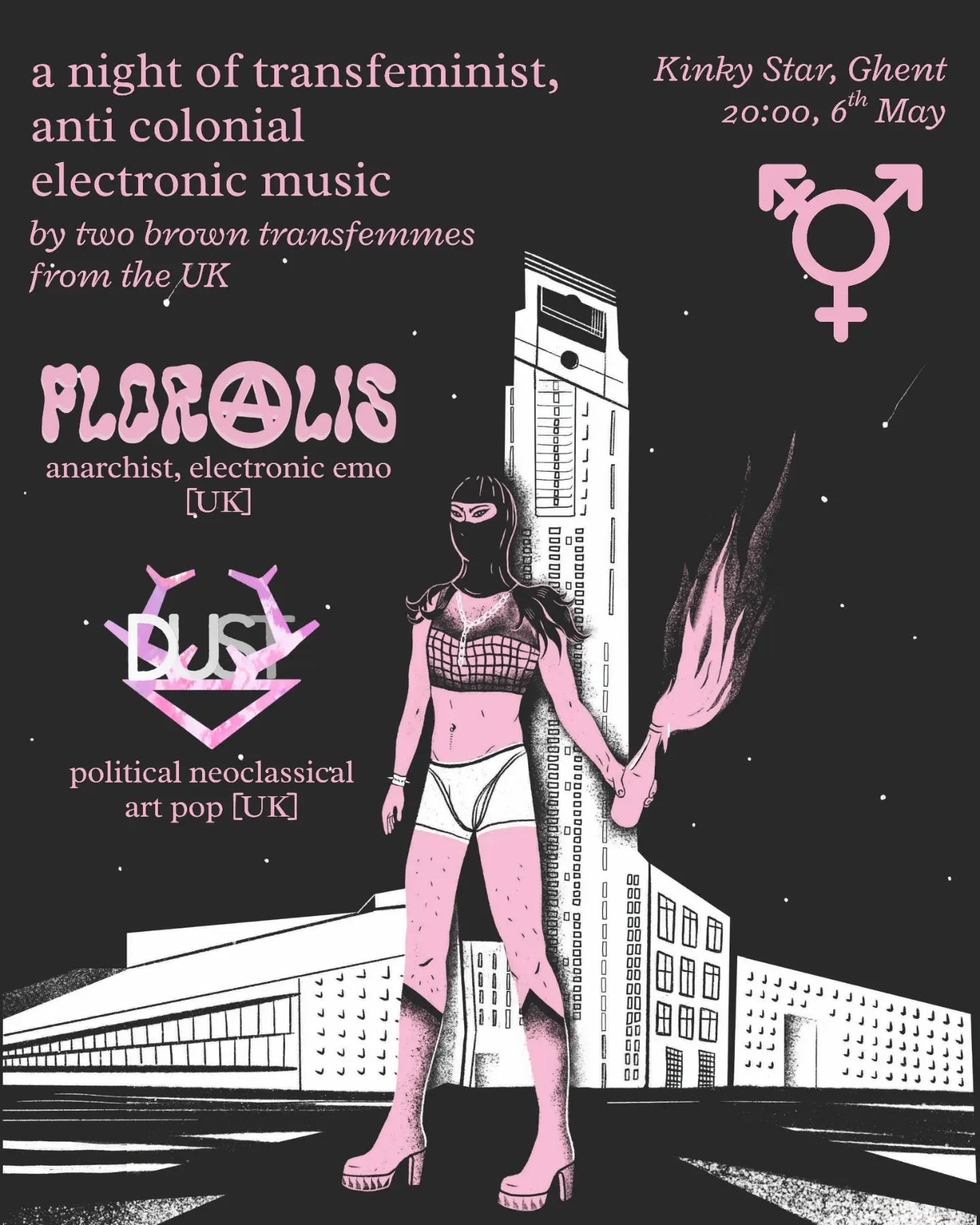 A Night of Anti-Imperialist, Transfeminist Music: Floralis (UK) + Dust (UK) poster